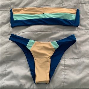 Roselypink bandeau bikini set